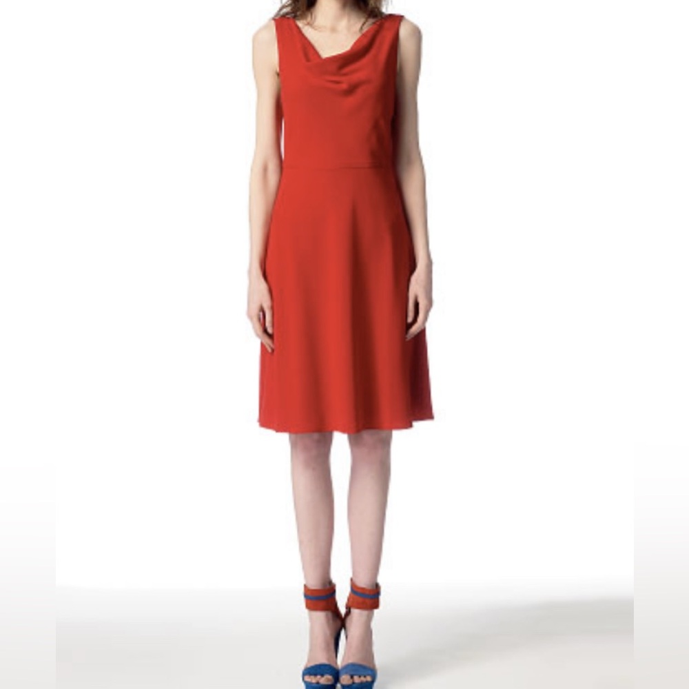 Pre-Owned DKNY Red Sleeveless A-Line Dress Size 8